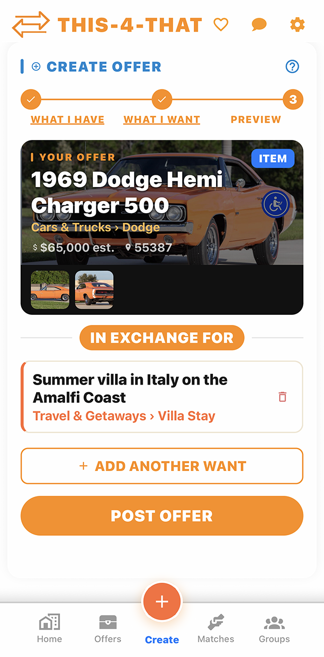 Create offer what I want step