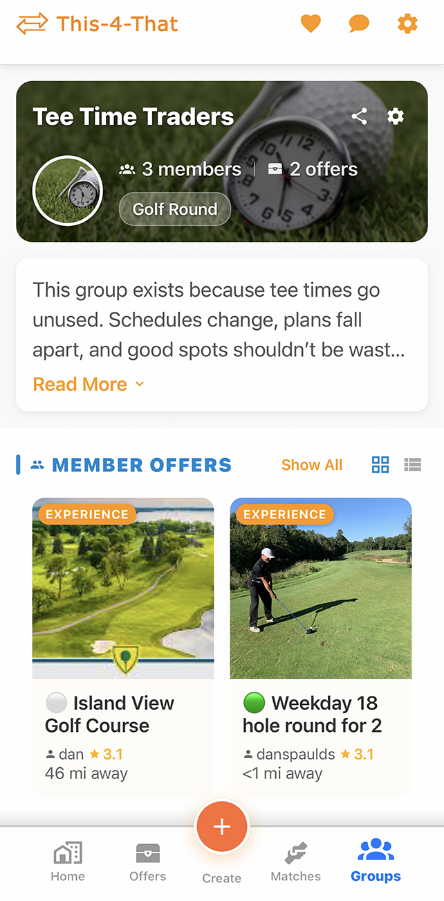 Group detail page