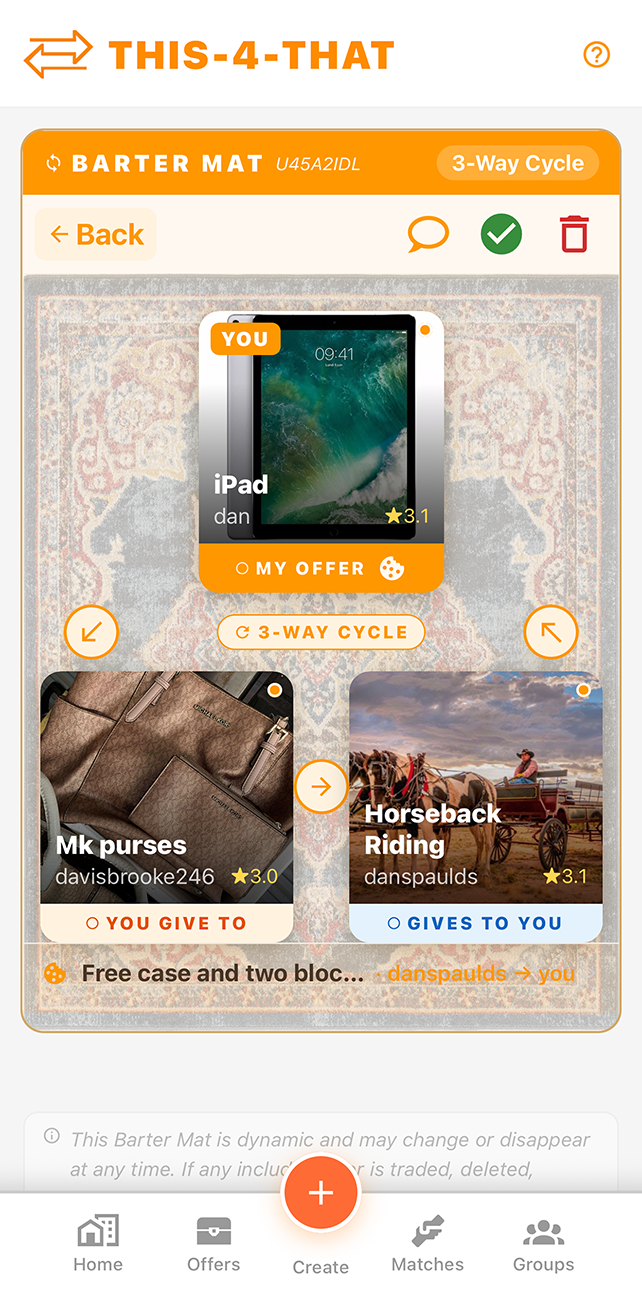 Barter Mat overview