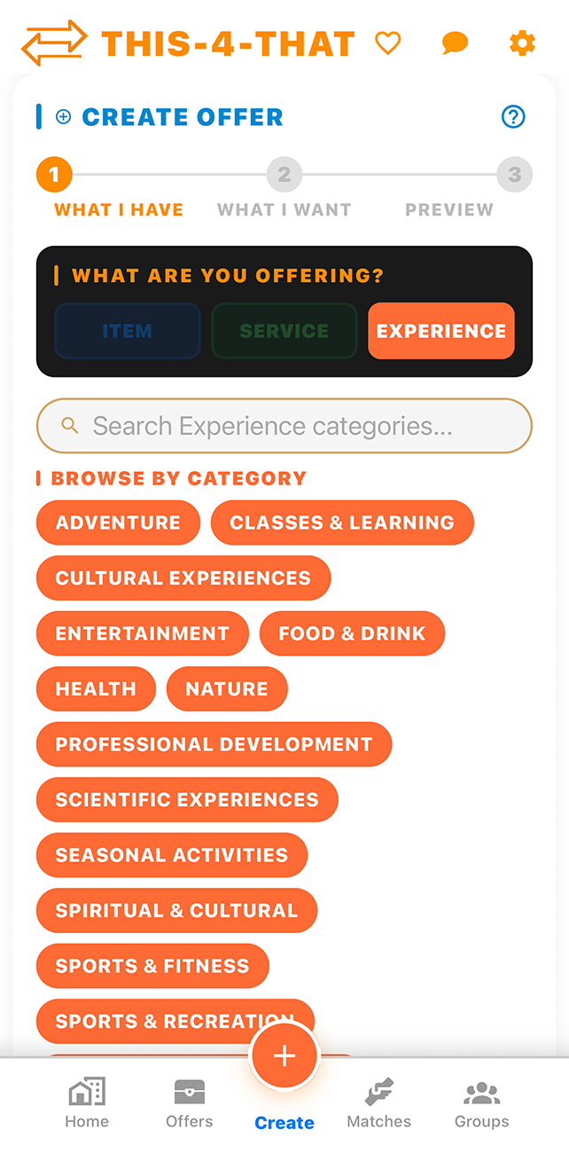 Experience offers